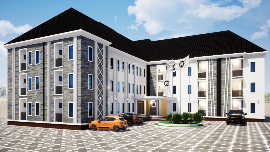 Luxurious hotel lobby with modern design